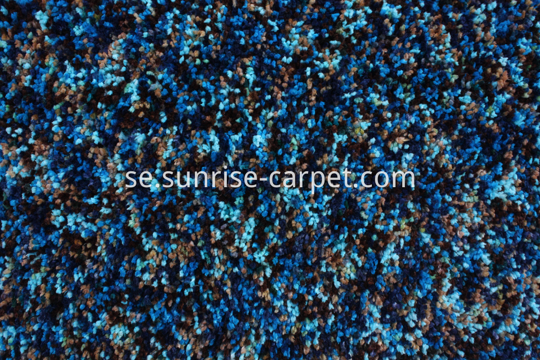 Microfiber Shaggy Rug Space dye Blue color